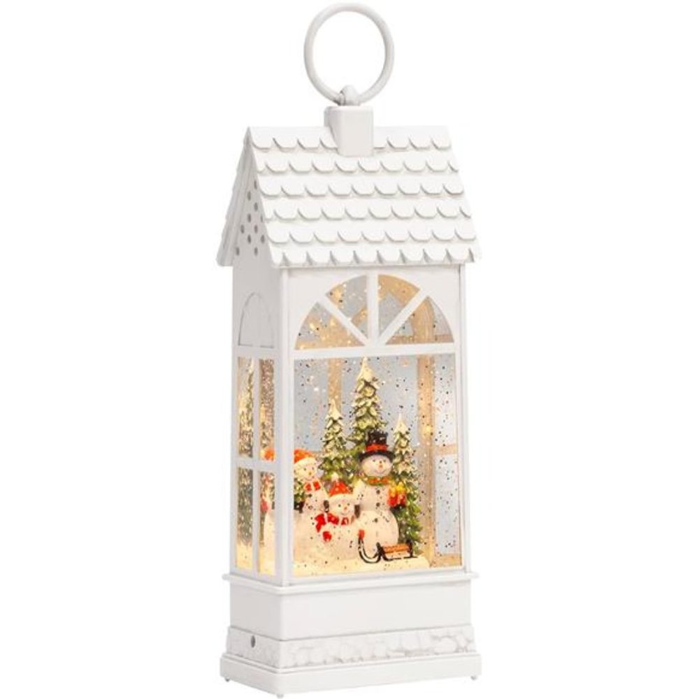 12.3" Snow Globe Lantern with Swirling Glitter Lighted Musical Snow Globes